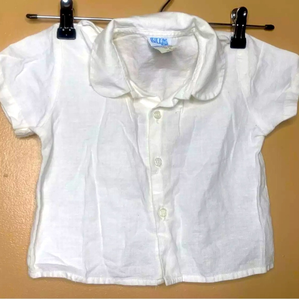 Lvli Shirt Collared Botton Down White Linen Cotton Button Up Short Sleeve